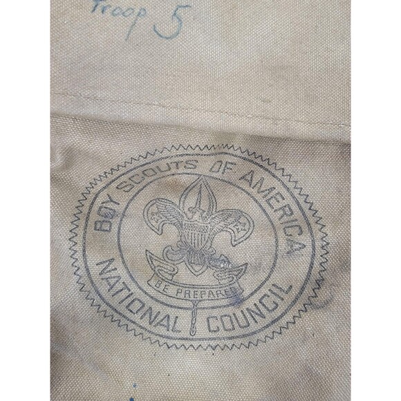 Vintage Boy Scouts of America National Council Canvas Leather Backpack Rustic - Picture 2 of 16